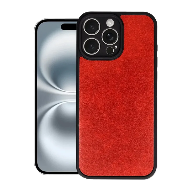 iPhone 16 Pro Kılıf Aras Deri Kapak - Kırmızı