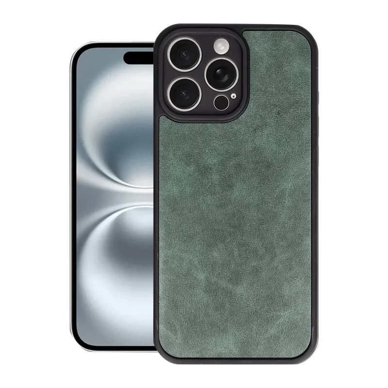 iPhone 16 Pro Kılıf Aras Deri Kapak - Koyu Yeşil