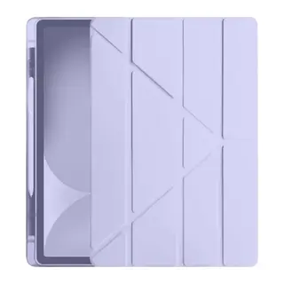 iPad Pro 11 (2024) Kılıf Kalemlikli Hugo Tablet Kılıfı - Lila