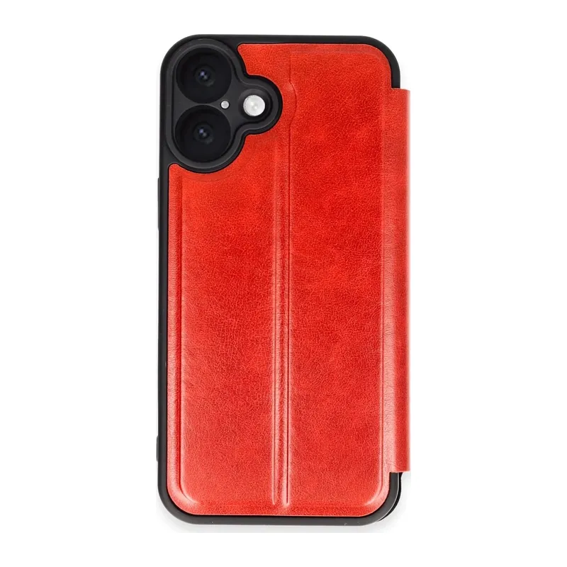iPhone 16 Kılıf Flip Cover - Kırmızı