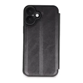 iPhone 16 Plus Kılıf Flip Cover - Siyah