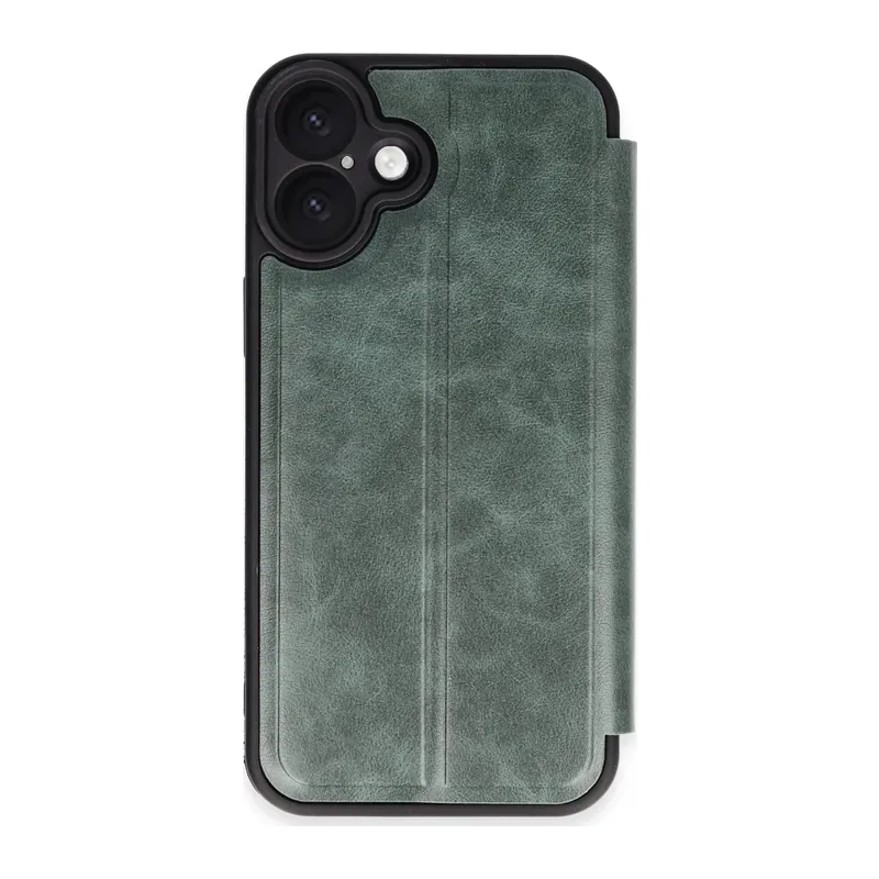 iPhone 16 Plus Kılıf Flip Cover - Koyu Yeşil
