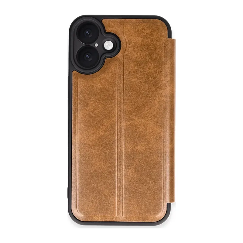 iPhone 16 Plus Kılıf Flip Cover - Taba
