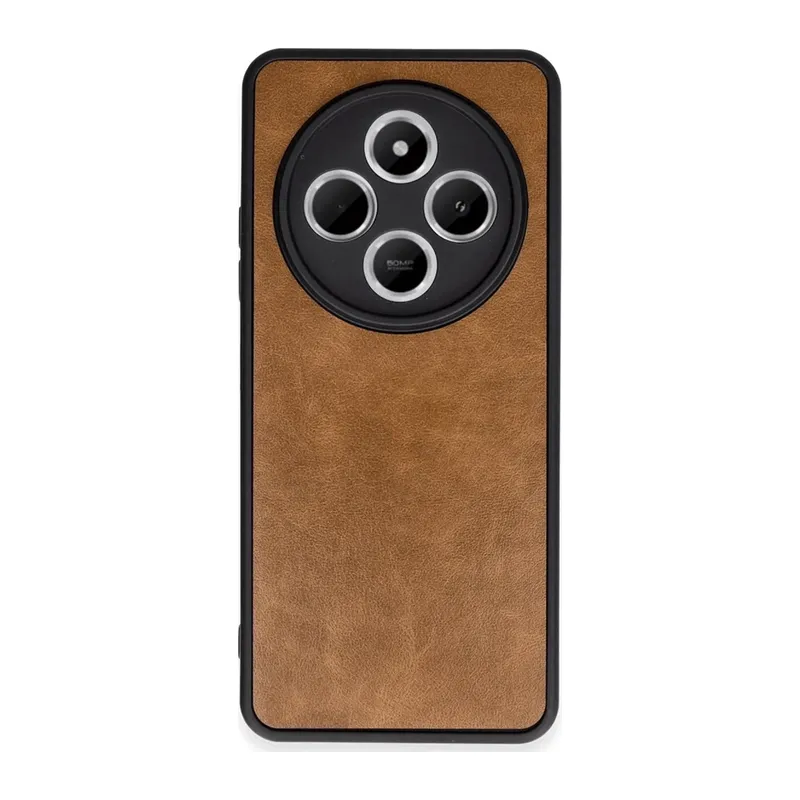 Redmi 14C Kılıf Aras Deri Kapak - Taba