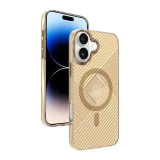 iPhone 16 Stella PC Sert Magsafe Kılıf - Gold
