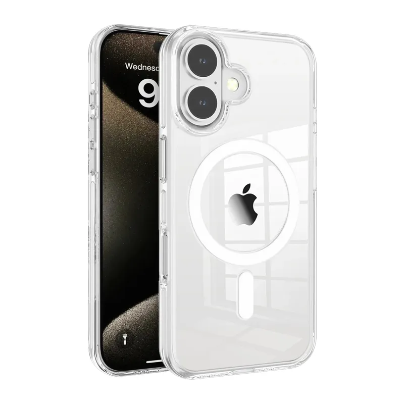 iPhone 16 Gleam PC Sert Magsafe Kılıf - Şeffaf