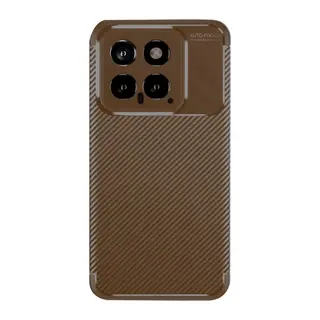 Mi 14T Kılıf Auto Focus Karbon Kapak - Kahverengi