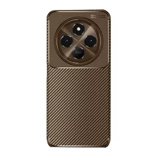 Redmi 14C Kılıf Auto Focus Karbon Kapak - Kahverengi