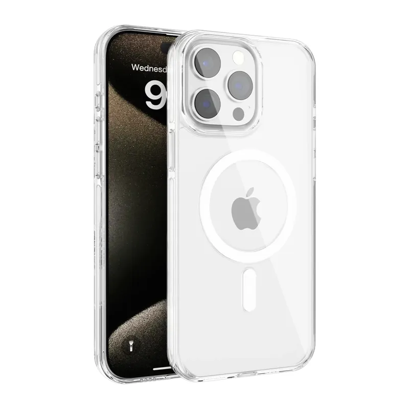 iPhone 15 Pro Gleam PC Sert Magsafe Kılıf - Şeffaf