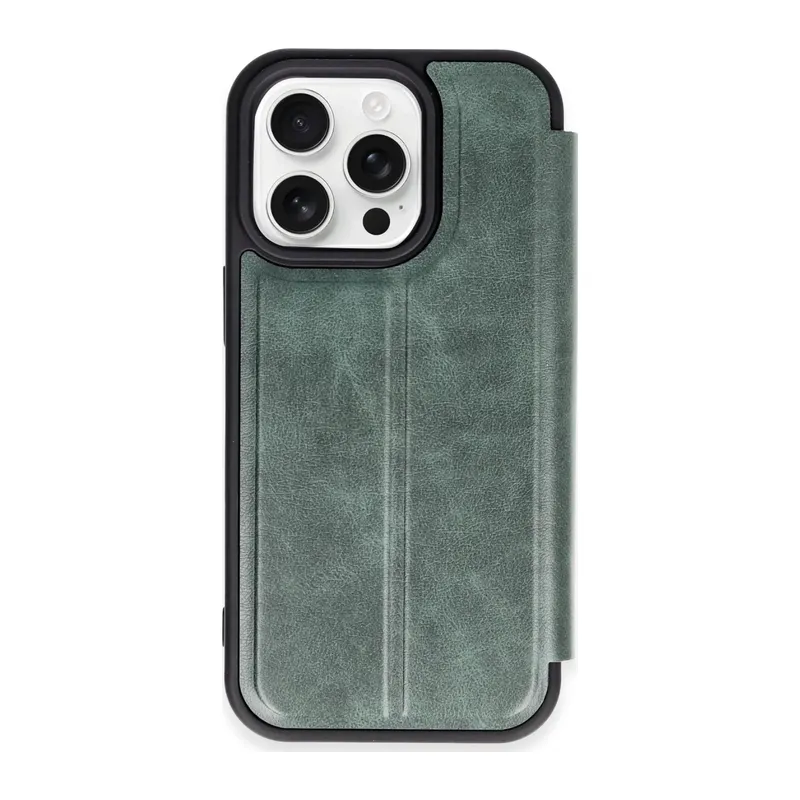 iPhone 14 Pro Kılıf Flip Cover - Koyu Yeşil