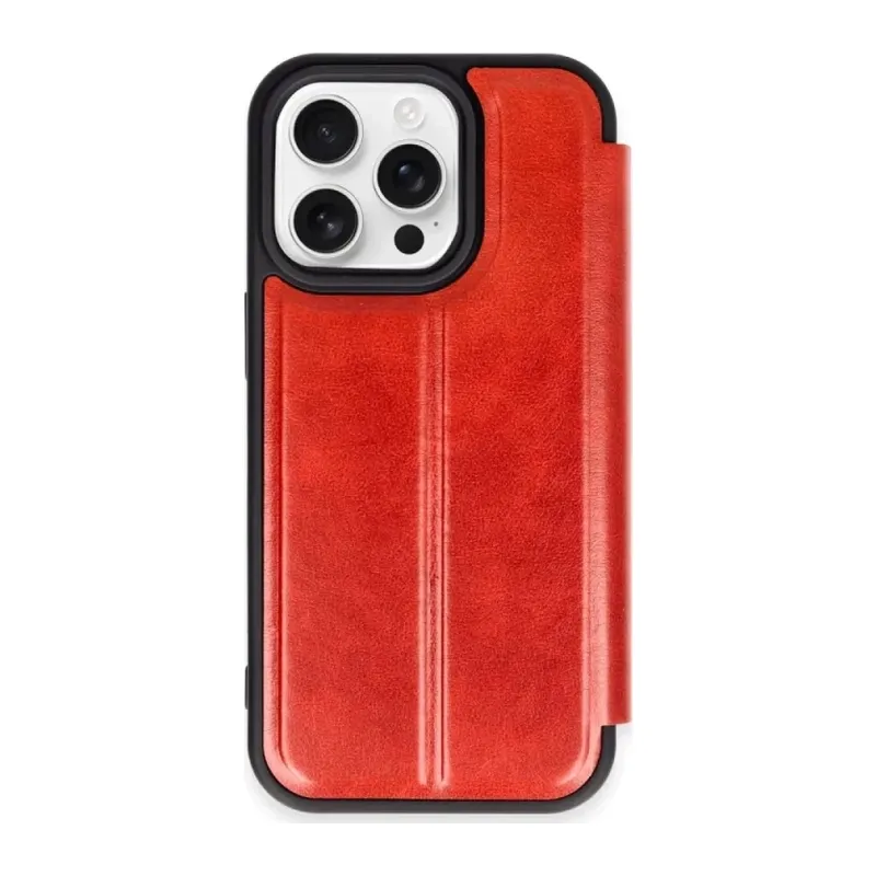 iPhone 15 Pro Max Kılıf Flip Cover - Kırmızı