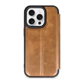 iPhone 15 Pro Max Kılıf Flip Cover - Taba