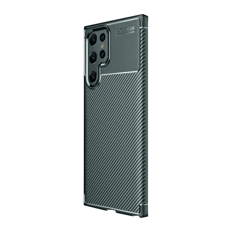 Samsung Galaxy S25 Ultra Kılıf Auto Focus Karbon Kapak - Koyu Yeşil