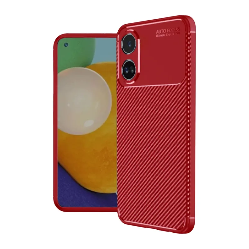 A38 Kılıf Auto Focus Karbon Kapak - Kırmızı