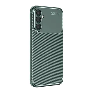 Samsung Galaxy S25 Kılıf Auto Focus Karbon Kapak - Koyu Yeşil