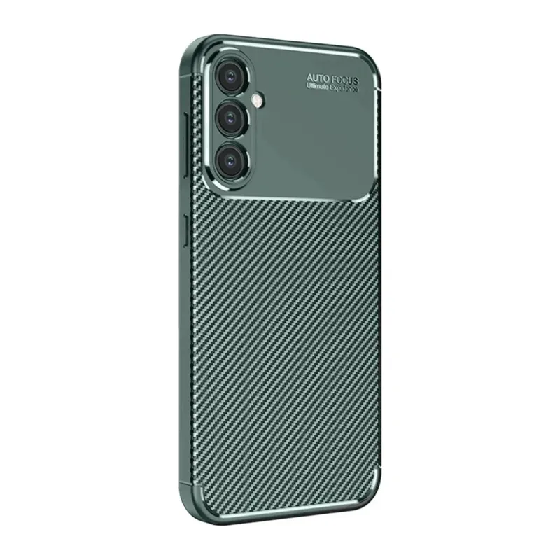 Samsung Galaxy S25 Kılıf Auto Focus Karbon Kapak - Koyu Yeşil
