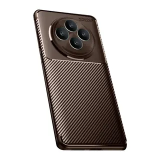 Reno 11 FS Kılıf Auto Focus Karbon Kapak - Kahverengi