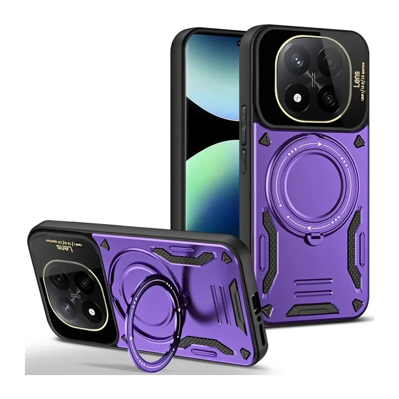 Redmi Note 14 Pro 4G Kılıf Joy Lens Standlı Kapak - Mor