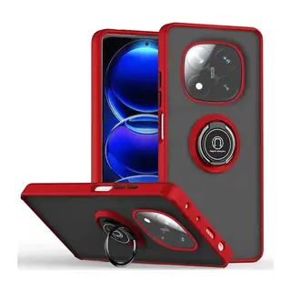 Redmi Note 14 Pro 5G Kılıf Montreal Yüzüklü Silikon Kapak - Kırmızı