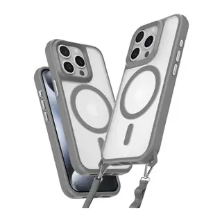 iPhone 15 Pro Max Kılıf Enka Magsafe Silikon Kılıf - Titan Gri