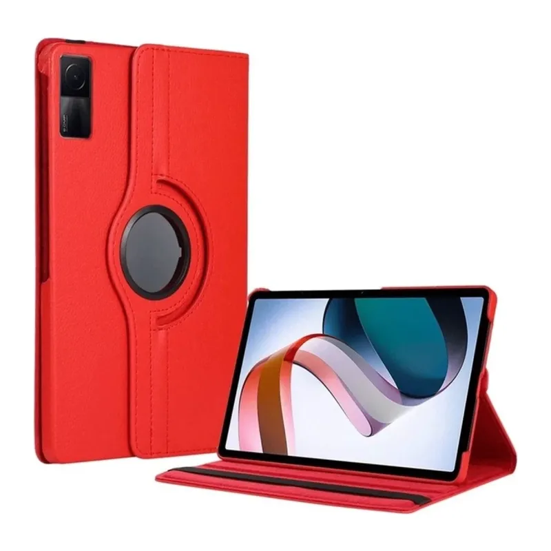 Redmi Pad SE 4G Kılıf 360 Tablet Deri Kılıf - Kırmızı