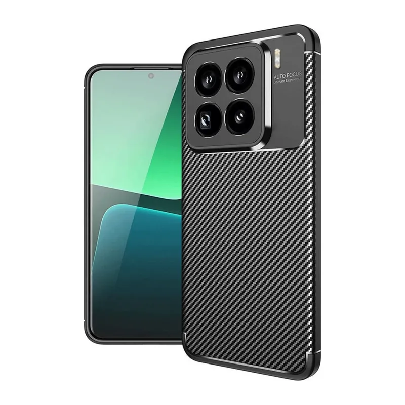 Mi 15 Pro Kılıf Auto Focus Karbon Kapak - Siyah