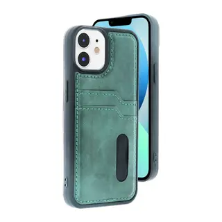 iPhone 11 Kılıf Sara Kartvizitli Deri Kılıf - Koyu Yeşil