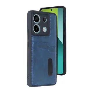 Redmi Note 13 Pro 4G Kılıf Sara Kartvizitli Deri Kılıf - Lacivert