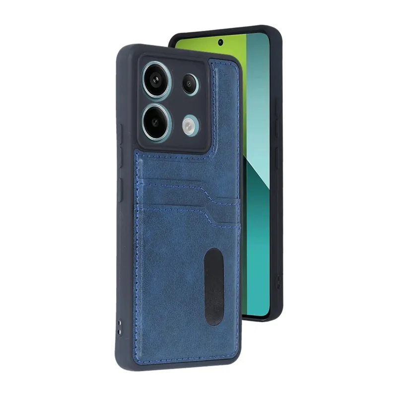 Redmi Note 13 Pro 4G Kılıf Sara Kartvizitli Deri Kılıf - Lacivert