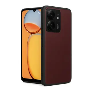 Redmi 13C Kılıf Aras Deri Kapak - Bordo