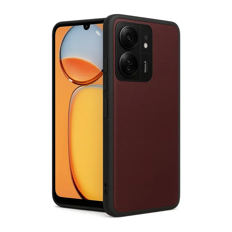 Redmi 13C Kılıf Aras Deri Kapak - Bordo