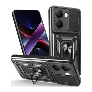 Poco X7 Pro Kılıf Pars Lens Yüzüklü Silikon - Siyah