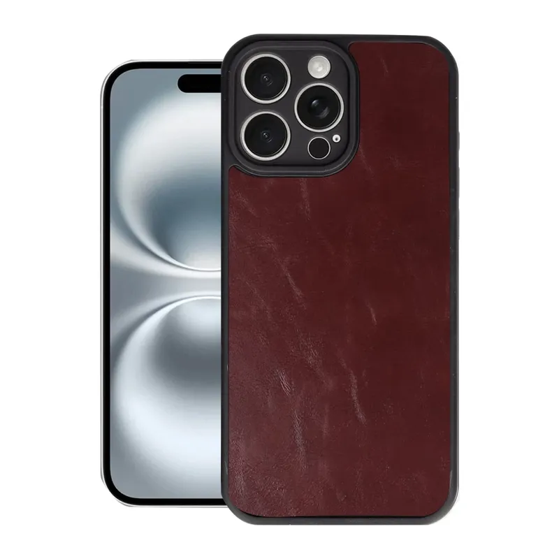 iPhone 16 Pro Max Kılıf Aras Deri Kapak - Bordo