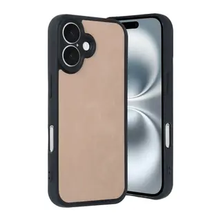 iPhone 16 Kılıf Aras Deri Kapak - Pudra