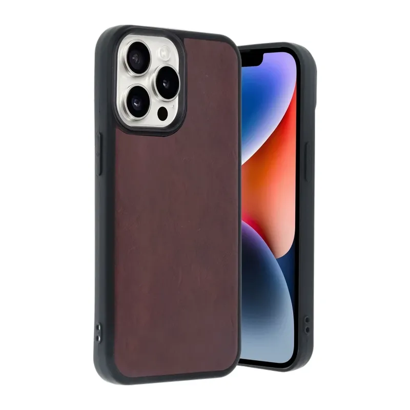 iPhone 14 Pro Max Kılıf Aras Deri Kapak - Bordo