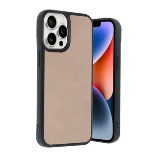 iPhone 14 Pro Max Kılıf Aras Deri Kapak - Pudra