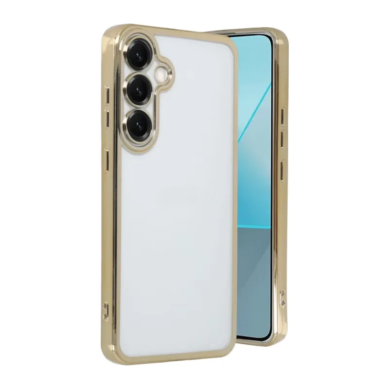 Samsung Galaxy S25 Plus Kılıf Lensli Silikon - Gold