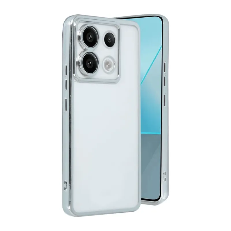 Redmi Note 13 Pro 5G Kılıf Lensli Silikon - Gümüş