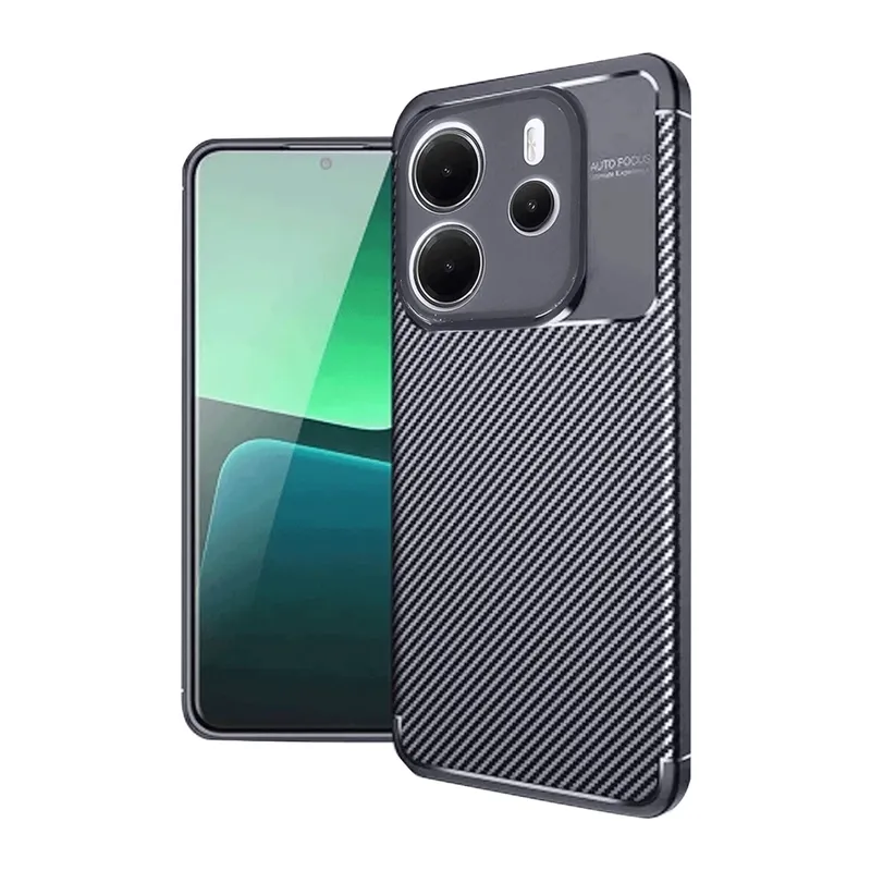 Redmi Note 14 4G Kılıf Auto Focus Karbon Kapak - Lacivert