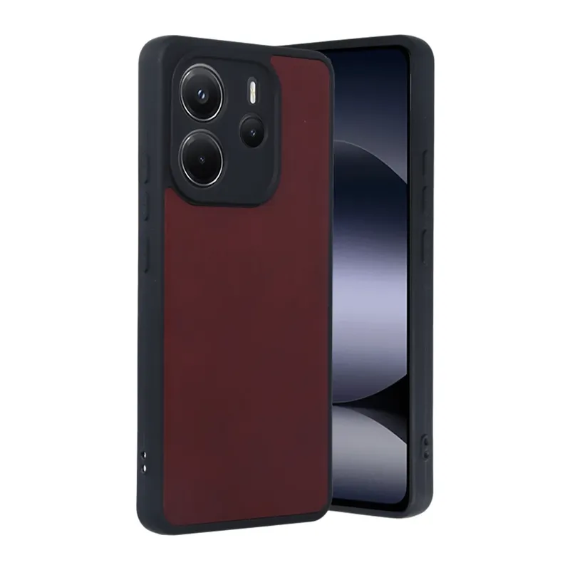 Redmi Note 14 4G Kılıf Aras Deri Kapak - Bordo