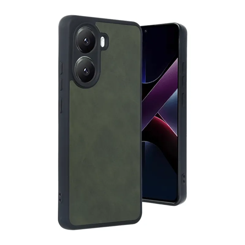 Poco X7 Pro Kılıf Aras Deri Kapak - Koyu Yeşil
