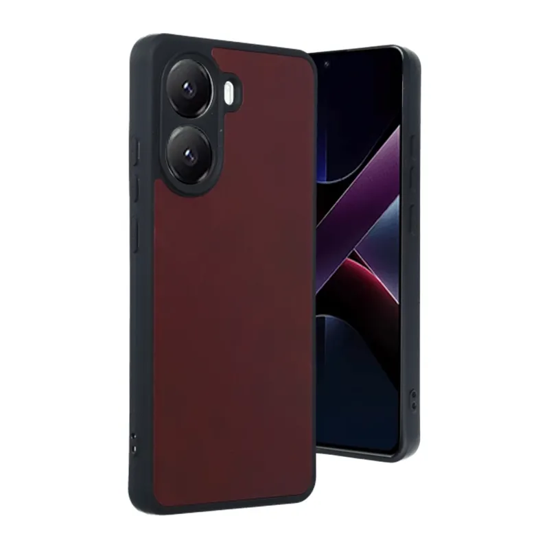 Poco X7 Pro Kılıf Aras Deri Kapak - Bordo