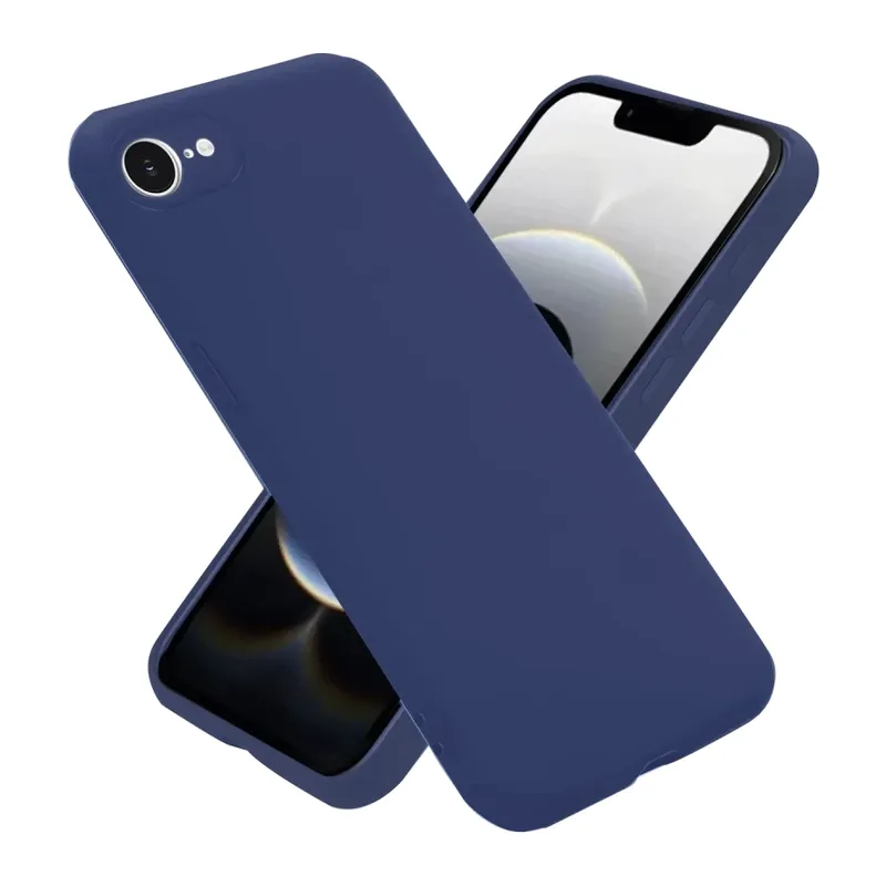 iPhone 16E Kılıf Nano içi Kadife Silikon - Lacivert