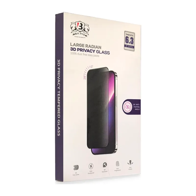 iPhone 16E Bilvis 3D Radian Hayalet Cam Ekran Koruyucu