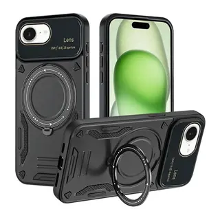 iPhone 16E Kılıf Joy Lens Standlı Kapak - Siyah