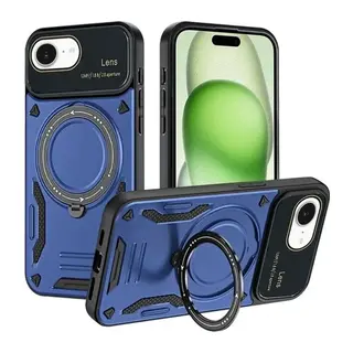 iPhone 16E Kılıf Joy Lens Standlı Kapak - Lacivert