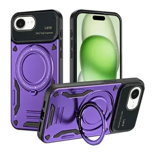 iPhone 16E Kılıf Joy Lens Standlı Kapak - Mor