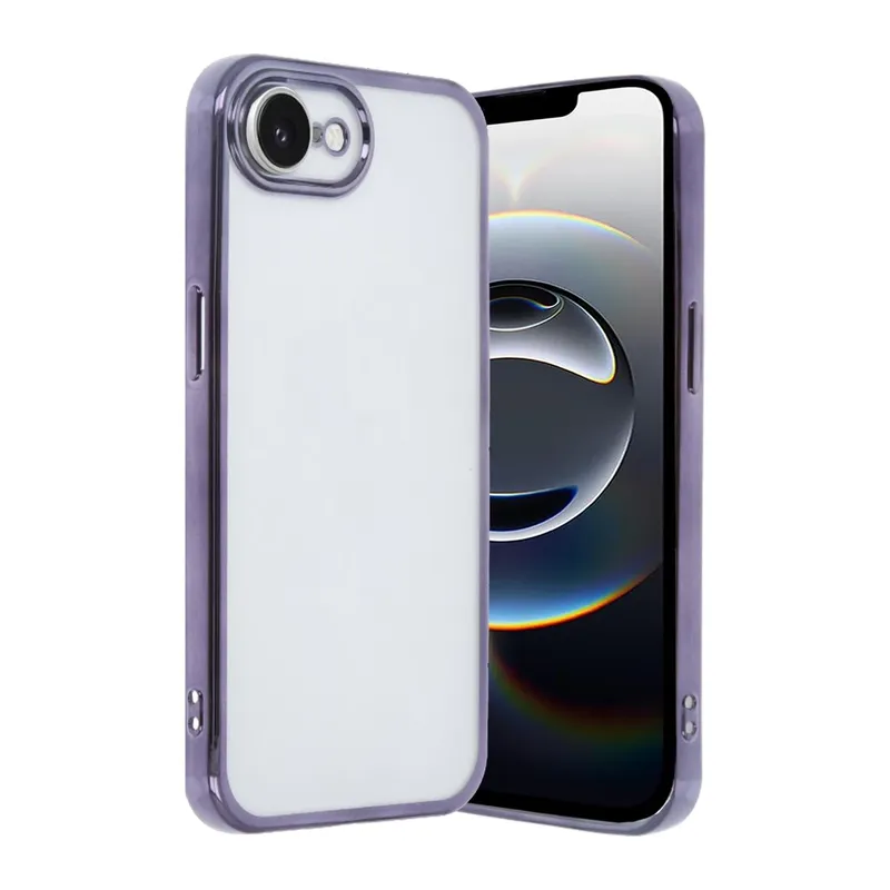 iPhone 16E Kılıf Lensli Silikon - Mor
