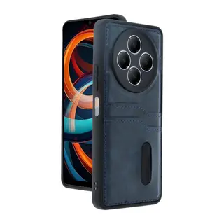 Redmi 14C Kılıf Sara Kartvizitli Deri Kılıf - Lacivert