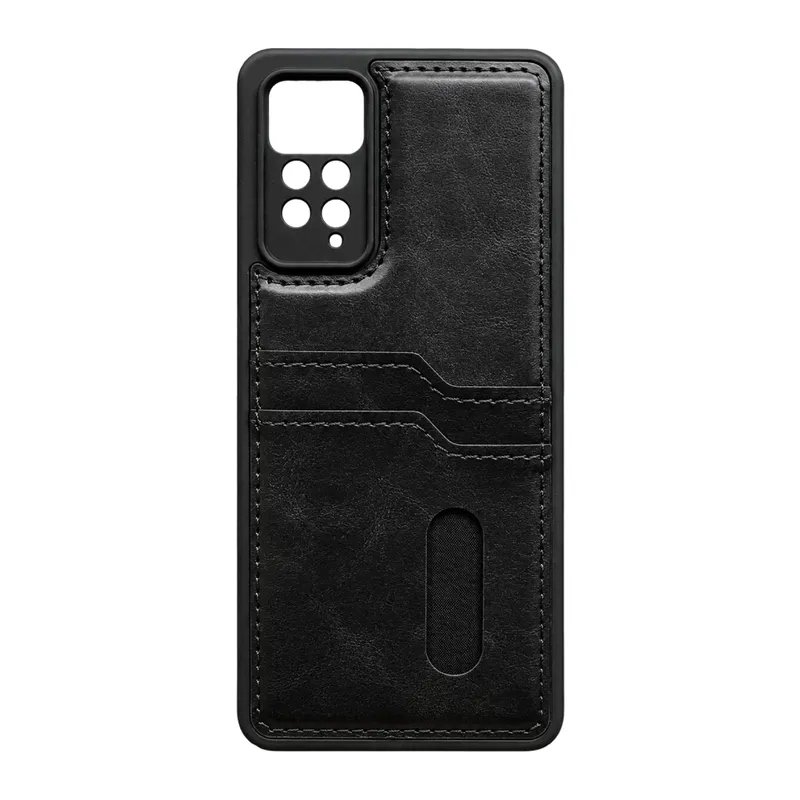 Redmi Note 12 Pro 4G Kılıf Sara Kartvizitli Deri Kılıf - Siyah